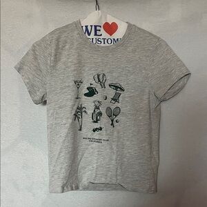 SHEIN Gray Graphic T-Shirt/ Baby Tee